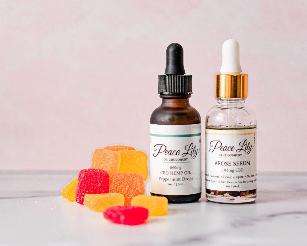 CBD Oil product photography shot by Jenna Joann Photos. Brand is Dr. Peace Lily.